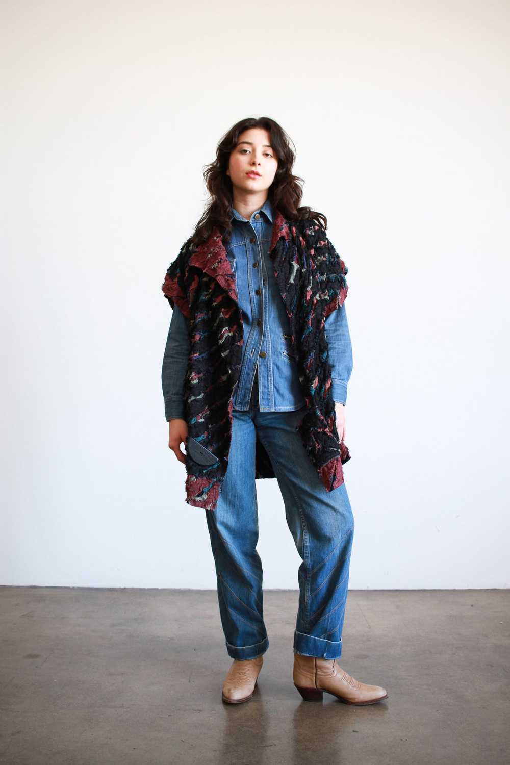 1980s Frayed Multicolor Woven Jacket - image 4