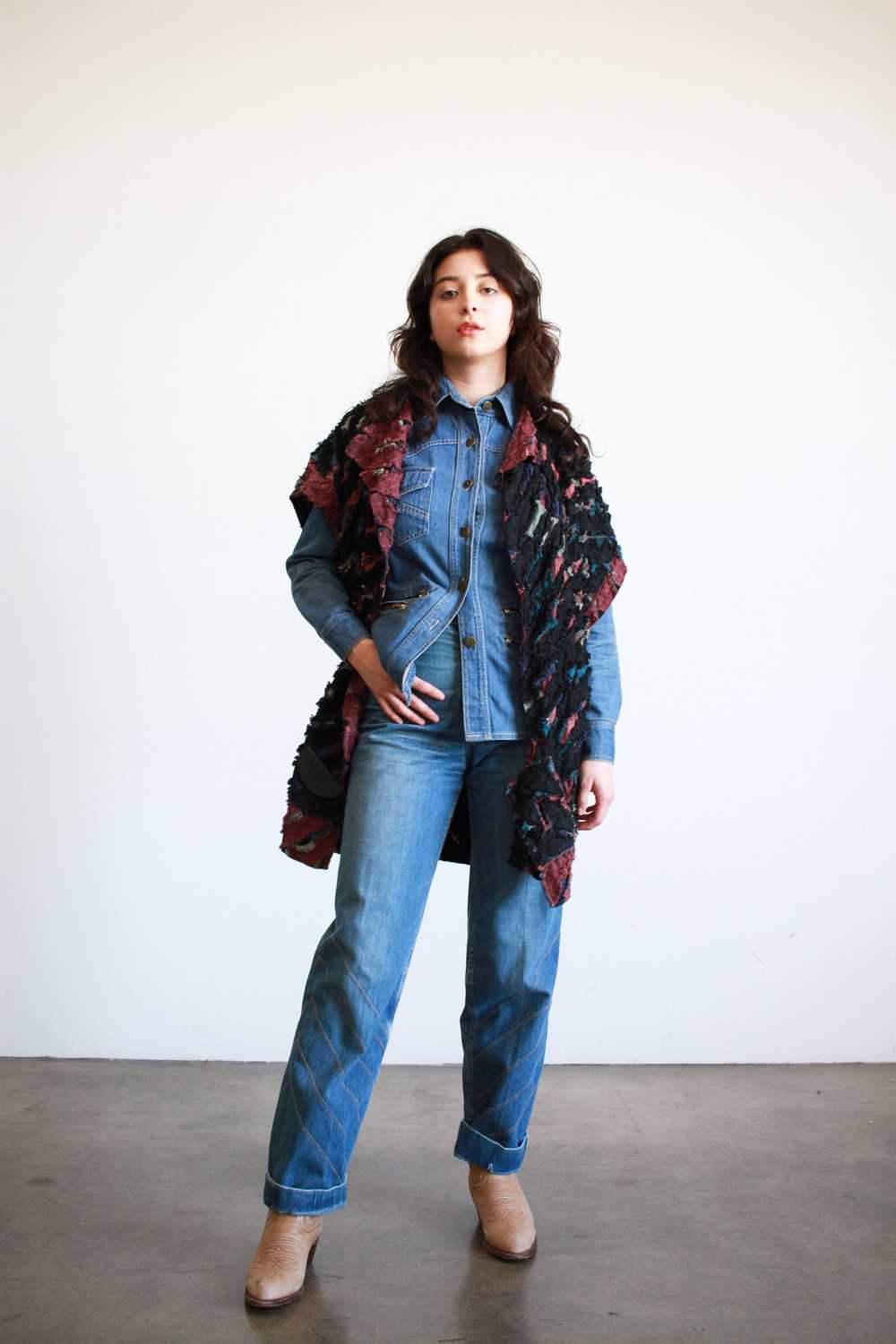 1980s Frayed Multicolor Woven Jacket - image 5