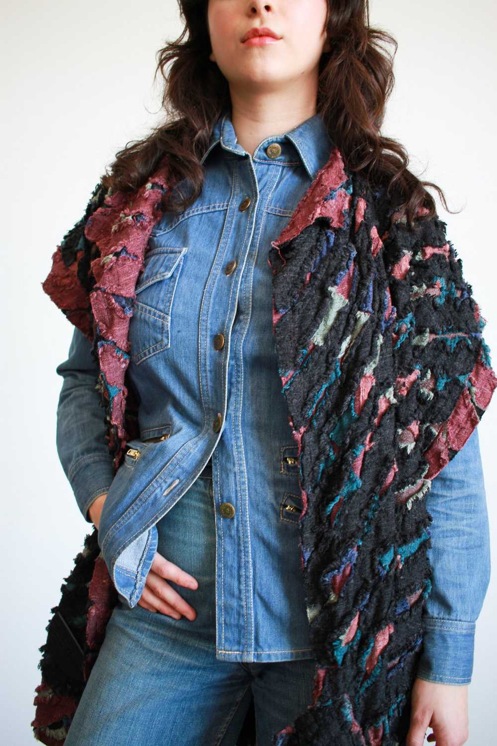 1980s Frayed Multicolor Woven Jacket - image 6