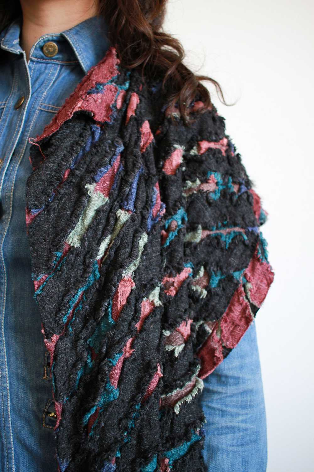 1980s Frayed Multicolor Woven Jacket - image 7