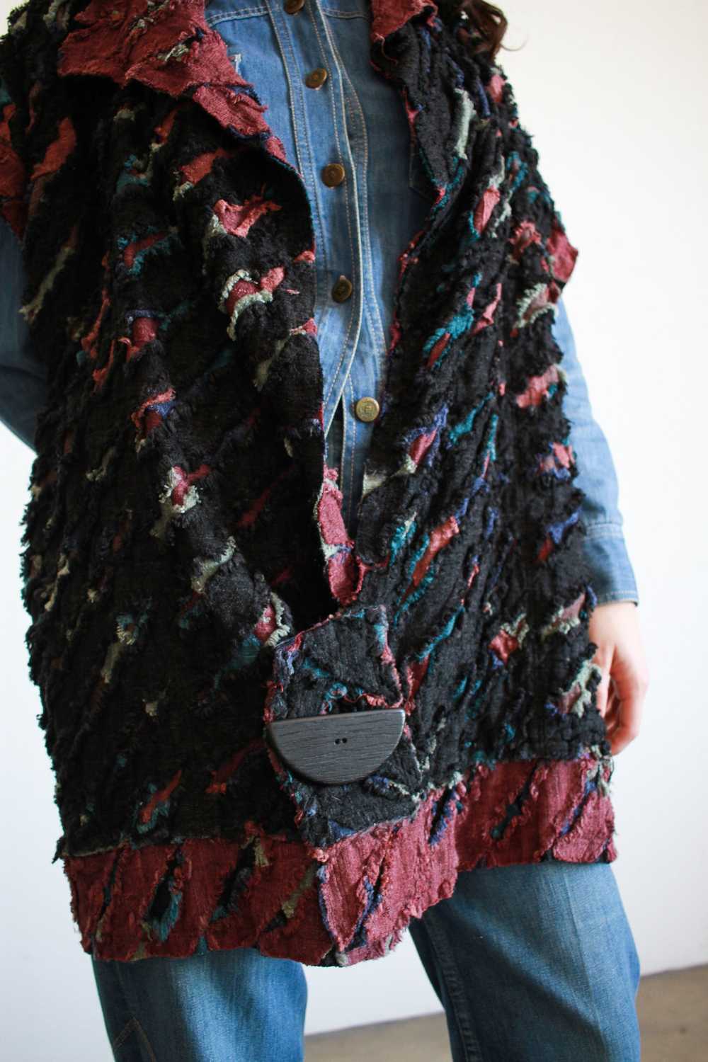 1980s Frayed Multicolor Woven Jacket - image 9