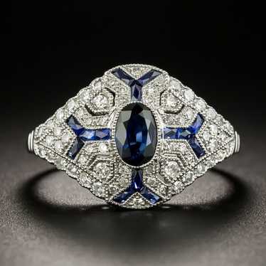 Art Deco Style .50 Carat Sapphire and Diamond Ring