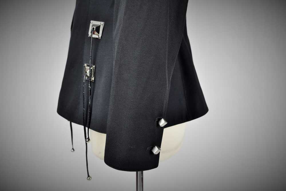 Black Tergal Tuxedo Jacket by Claude Montana Circ… - image 12