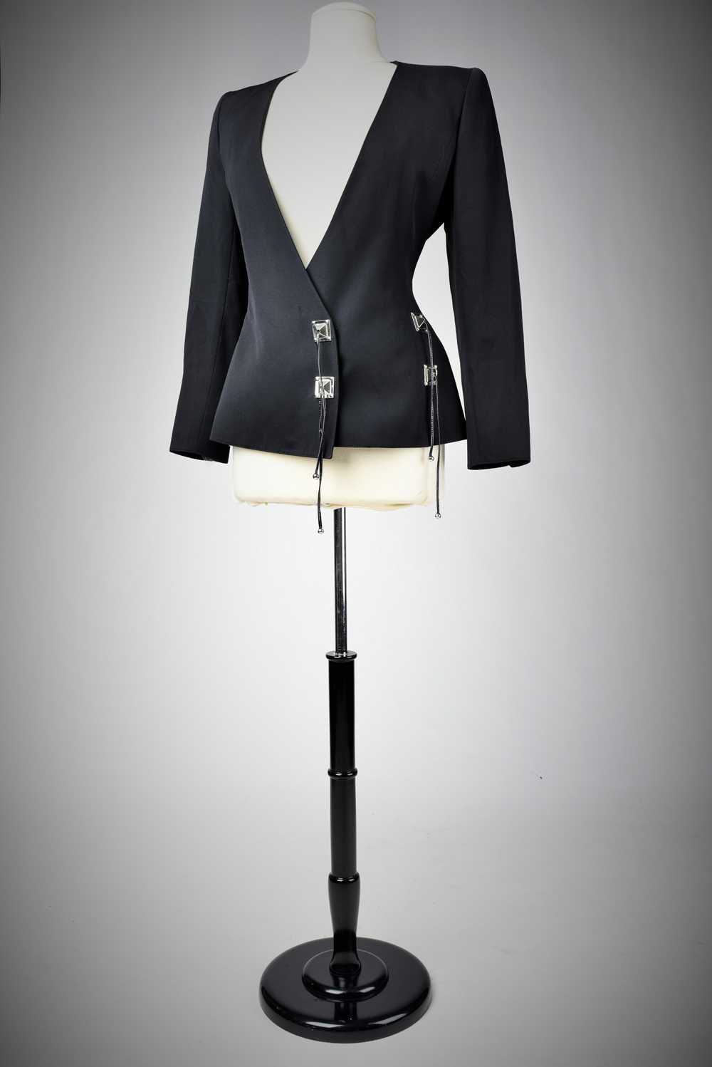 Black Tergal Tuxedo Jacket by Claude Montana Circ… - image 7