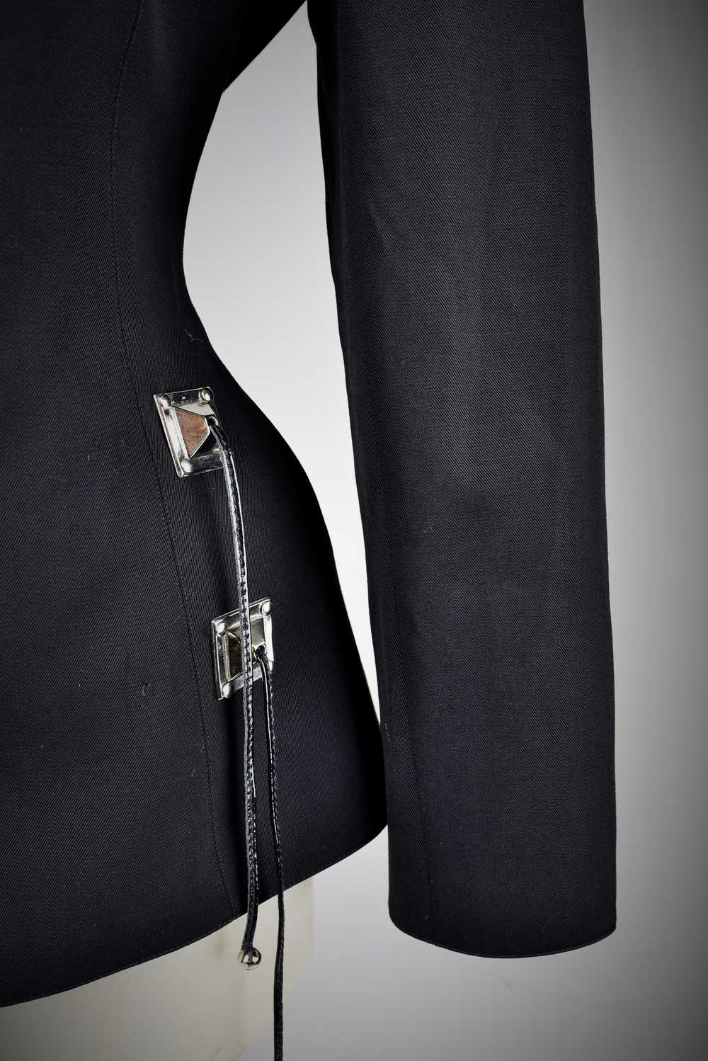 Black Tergal Tuxedo Jacket by Claude Montana Circ… - image 8