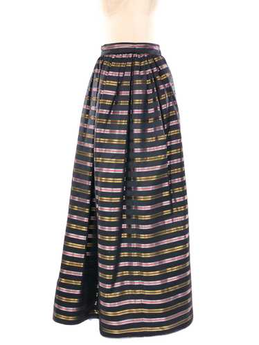 Victor Costa Ribbon Striped Maxi Skirt