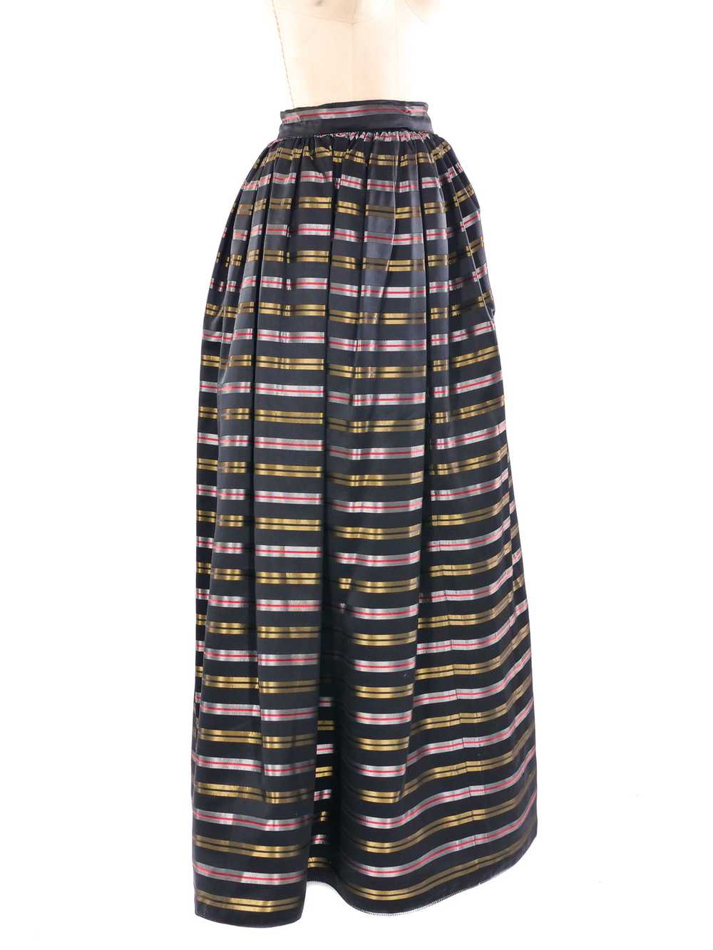 Victor Costa Ribbon Striped Maxi Skirt - image 3