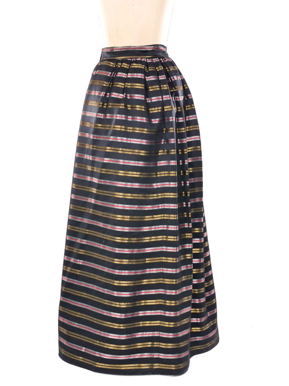 Victor Costa Ribbon Striped Maxi Skirt - image 4