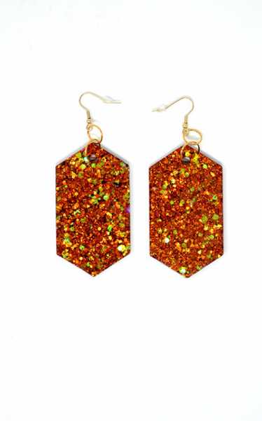 Carnelian Diamonds | Handmade Glitter Earrings