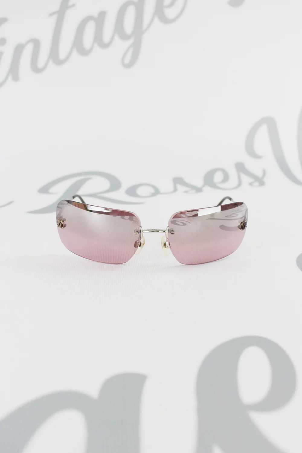 chanel rimless sunglasses pink oversized