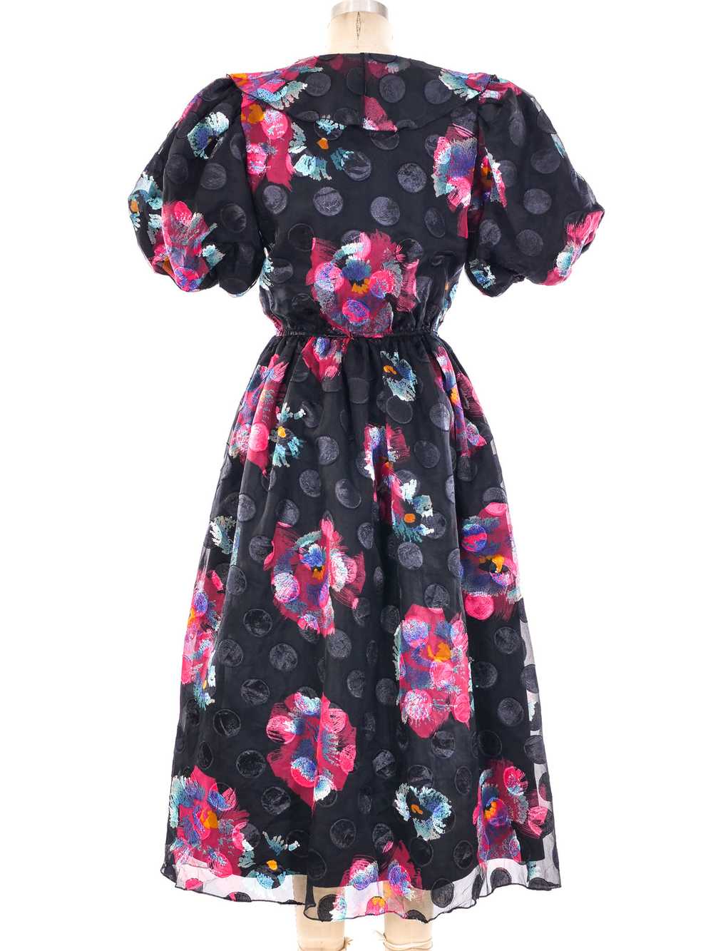 Puff Sleeve Floral Ruffle Dress - image 3