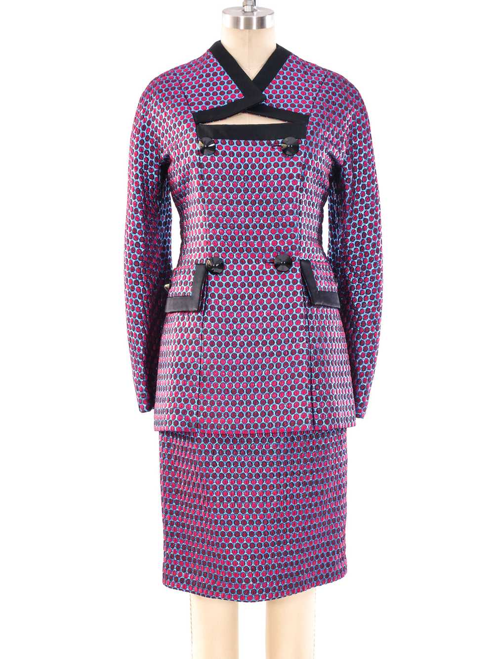 Galanos Tailored Iridescent Brocade Skirt Suit - image 1
