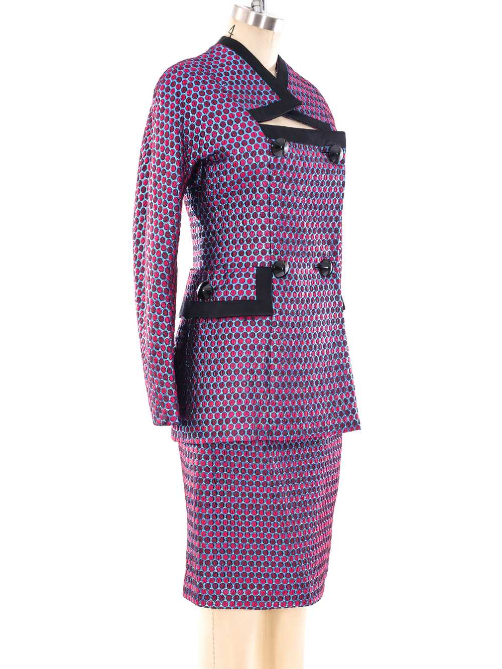 Galanos Tailored Iridescent Brocade Skirt Suit - image 2