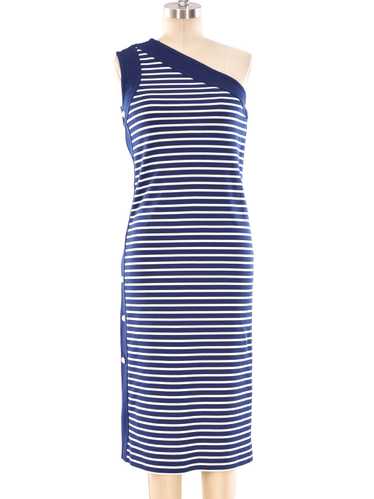 Givenchy Striped One Shoulder Dress