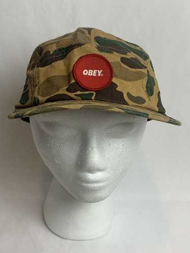 Obey Obey Red Patch Adjustable Camo Camp Hat Cap