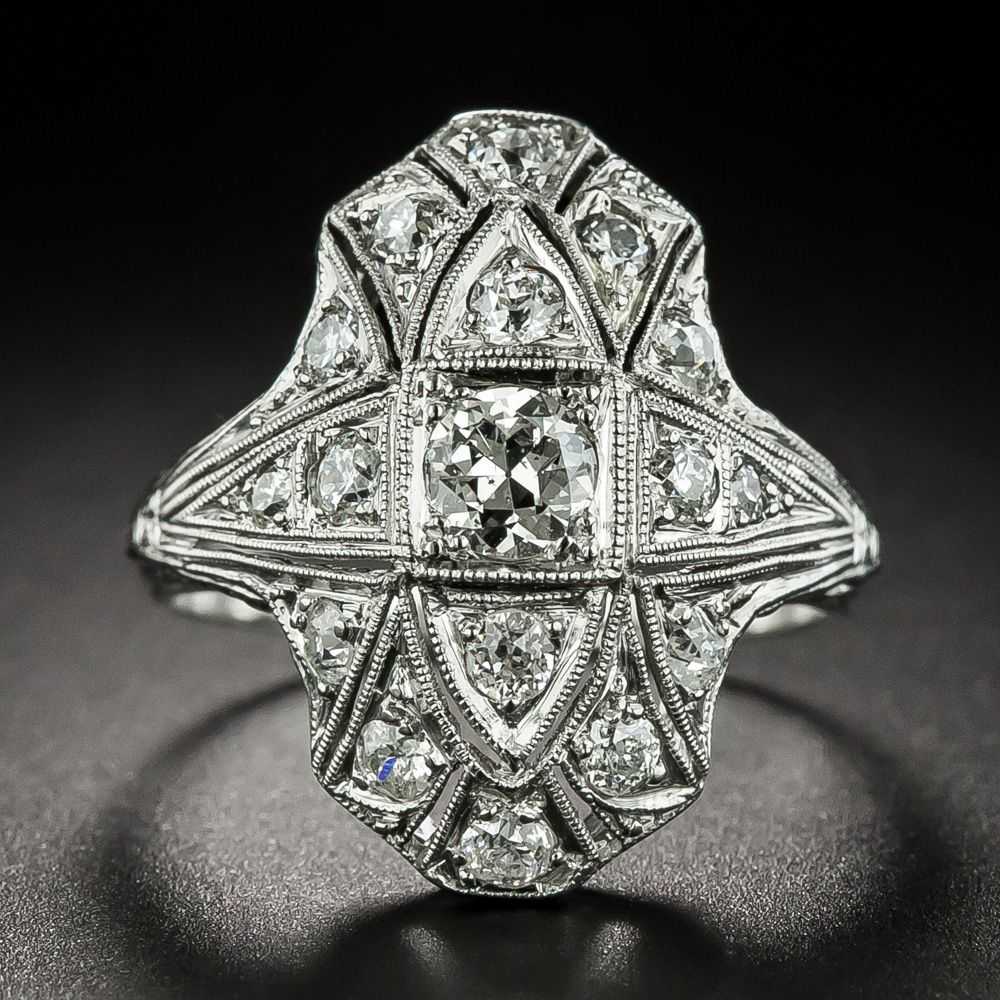 Art Deco Diamond Dinner Ring - image 1