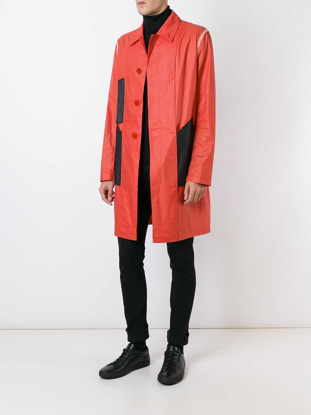 Helmut Lang Pre-Owned colour block coat - Red - image 2