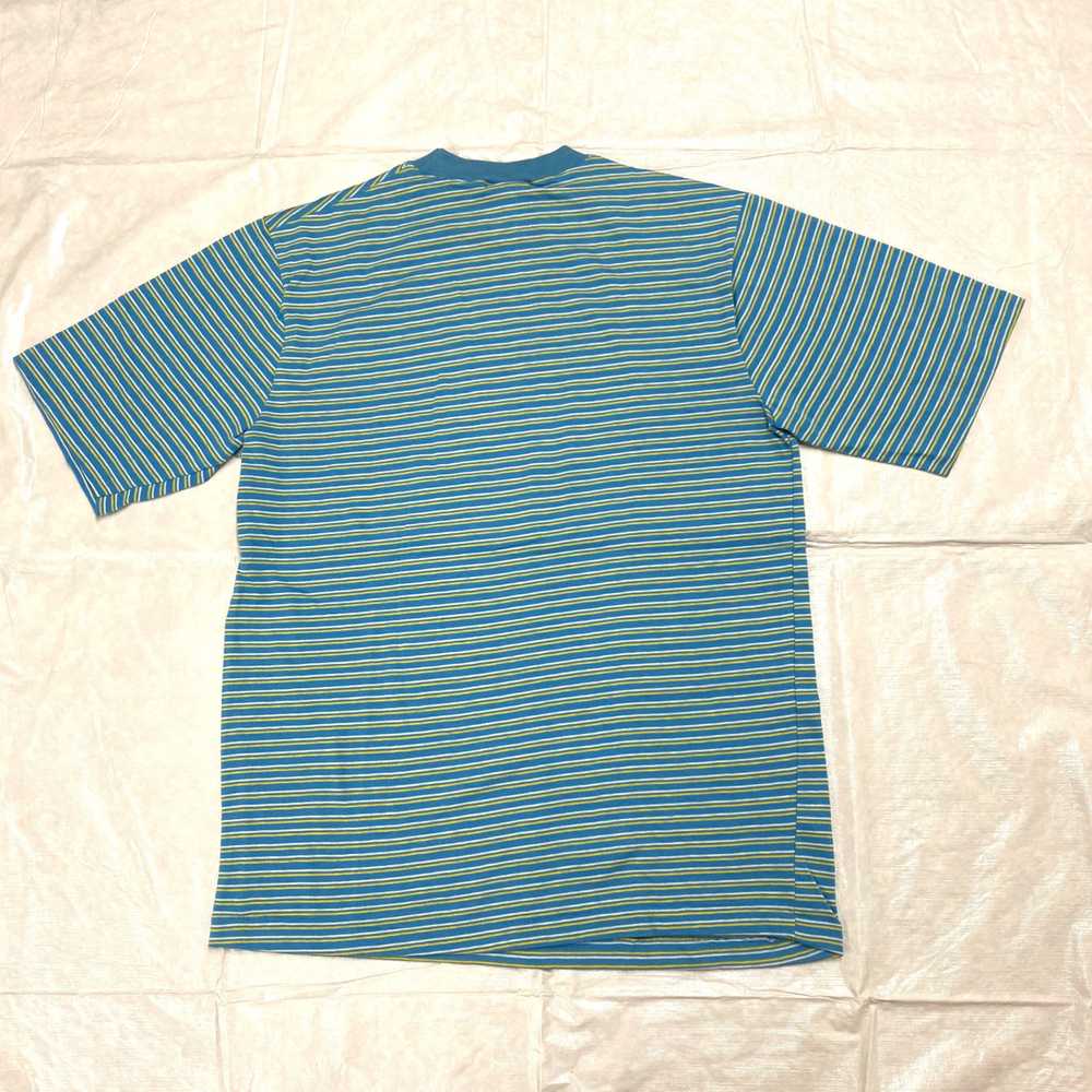 1960s striped t-shirt baby blue yellow white Spor… - image 3