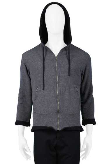 MIU MIU GREY FLEECE HOODED SWEAT JACKET