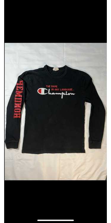 Champion Champion black global text sweatshirt