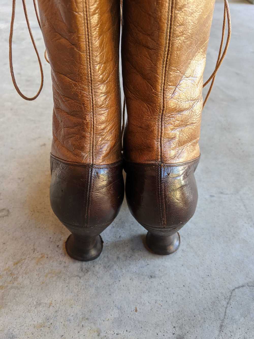c. 1910s-1920s Two-Tone Brown Boots | Approx Sz 6 - image 8