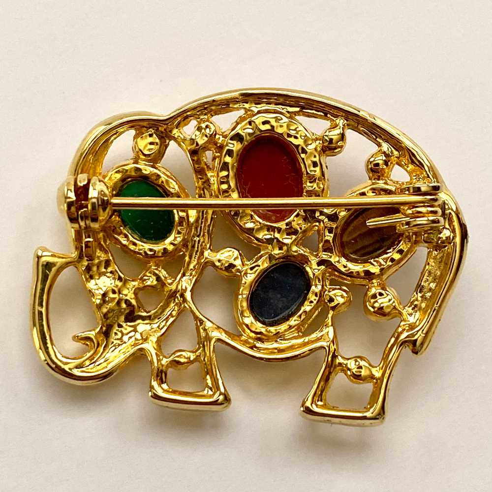 Late 70s/ Early 80s Scarab Elephant Brooch - image 3