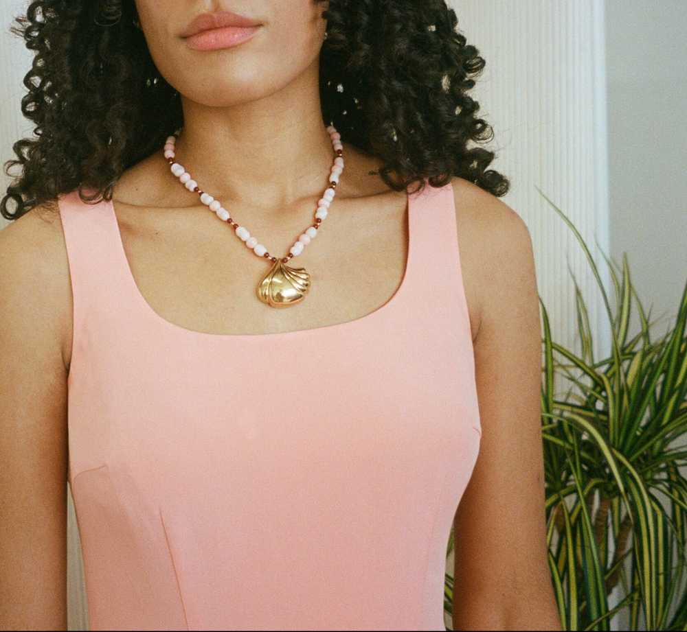 Vintage Pierre Cardin Pink + Gold Necklace - image 2