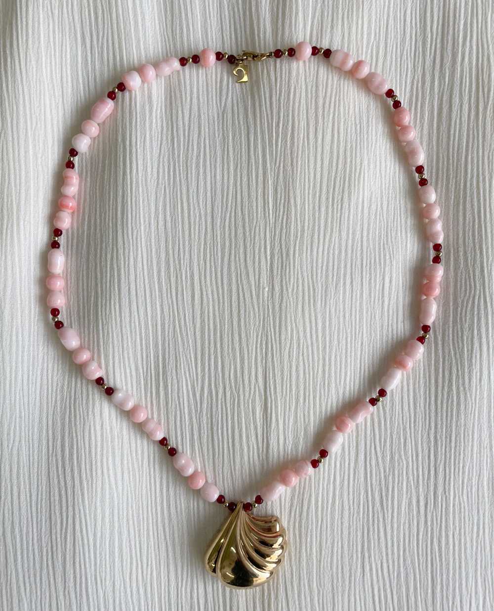 Vintage Pierre Cardin Pink + Gold Necklace - image 3