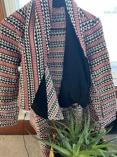 ryu anthropologie Womens Medium Red Black Blanket 