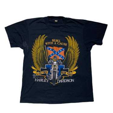 Vintage 1990 Just Brass Rebel Rider T-shirt 3D Emblem Harley