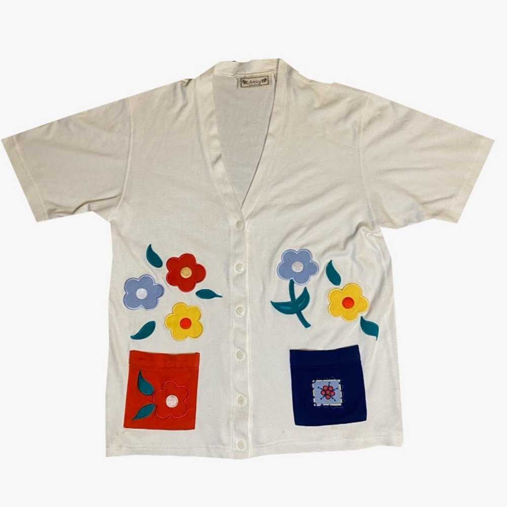 Streetwear Short sleeve cardigan flower printed - image 1