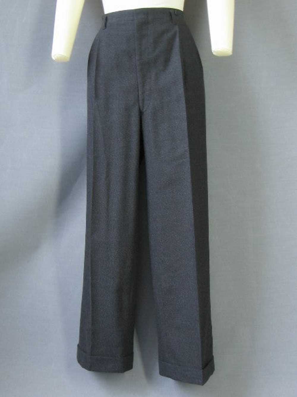40s 50s Vintage Mens Pleated Front Pants Cuffed L… - image 2