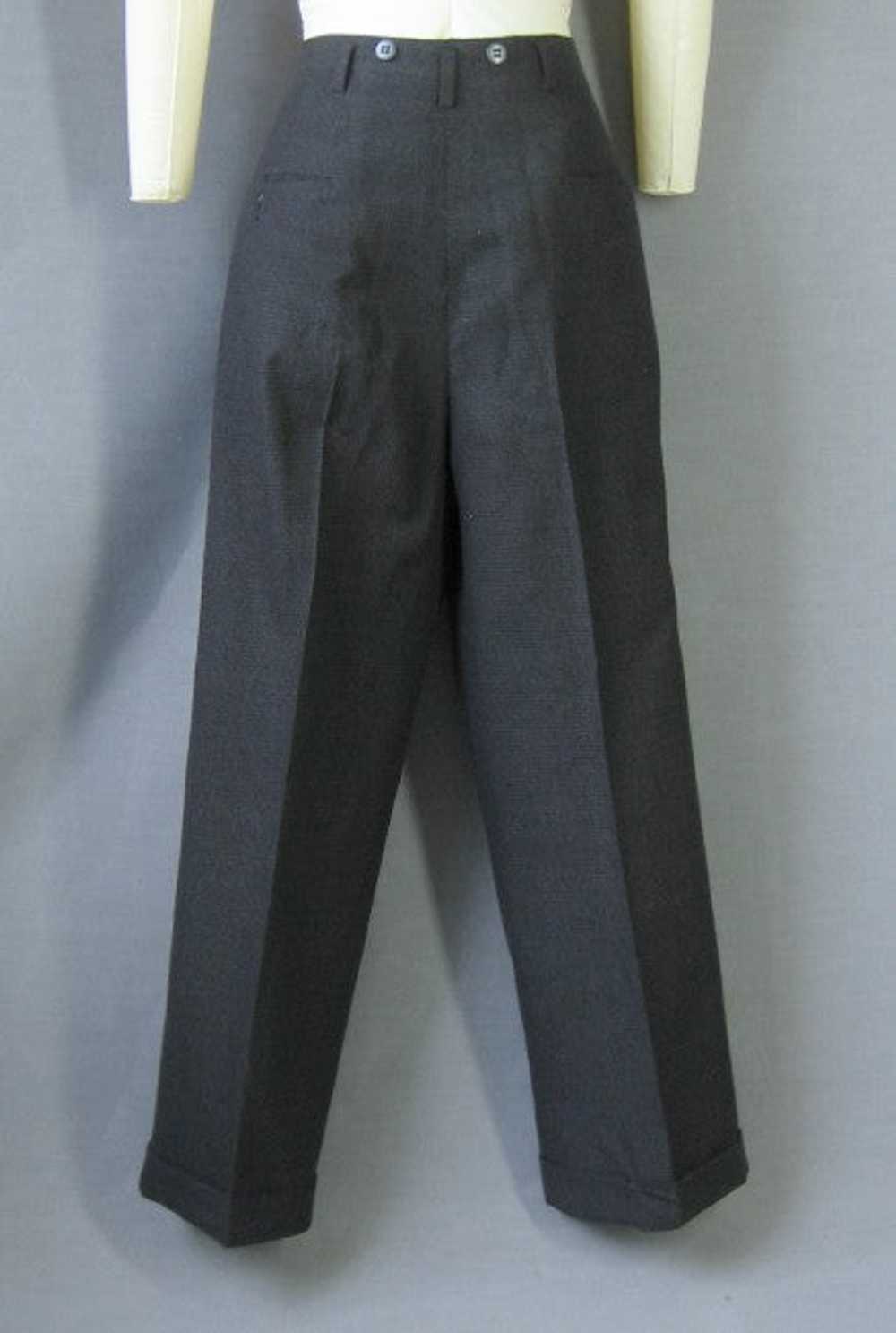 40s 50s Vintage Mens Pleated Front Pants Cuffed L… - image 4