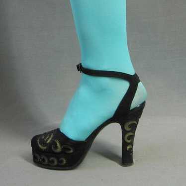 40s Women's Platforms Heels by Ansonia Vintage Pe… - image 1