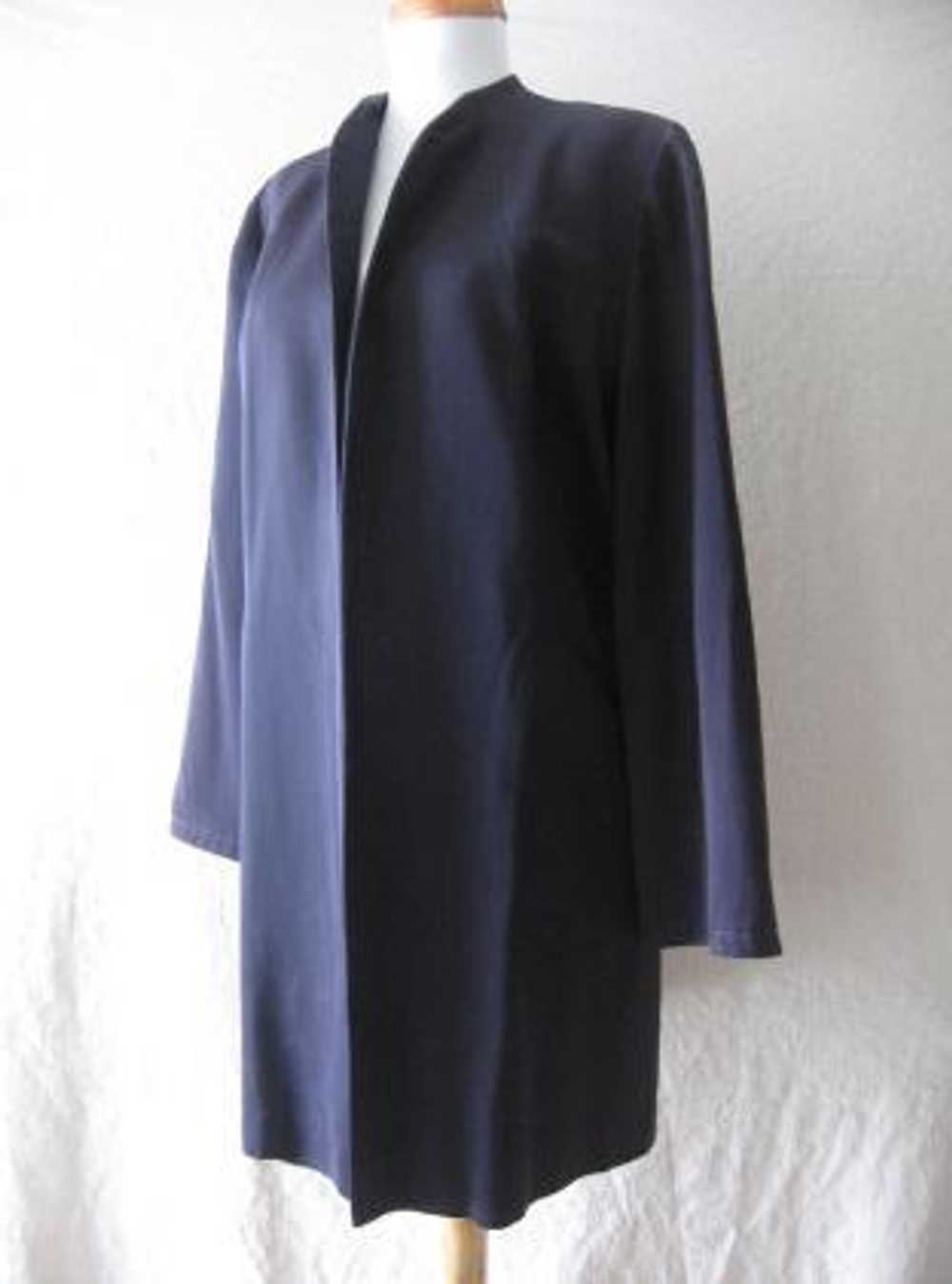 Women's 40s Vintage Swing Coat Jacket Clutch Navy… - image 4