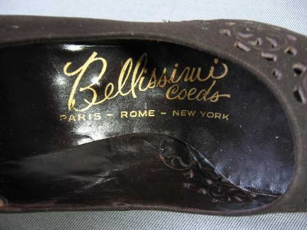 50s 60s Women's Stiletto Heels Vintage Brown Sued… - image 6