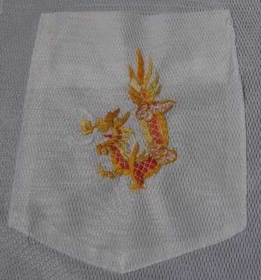 60s Men's Shirt Vintage Mesh Embroidered Dragon Sa