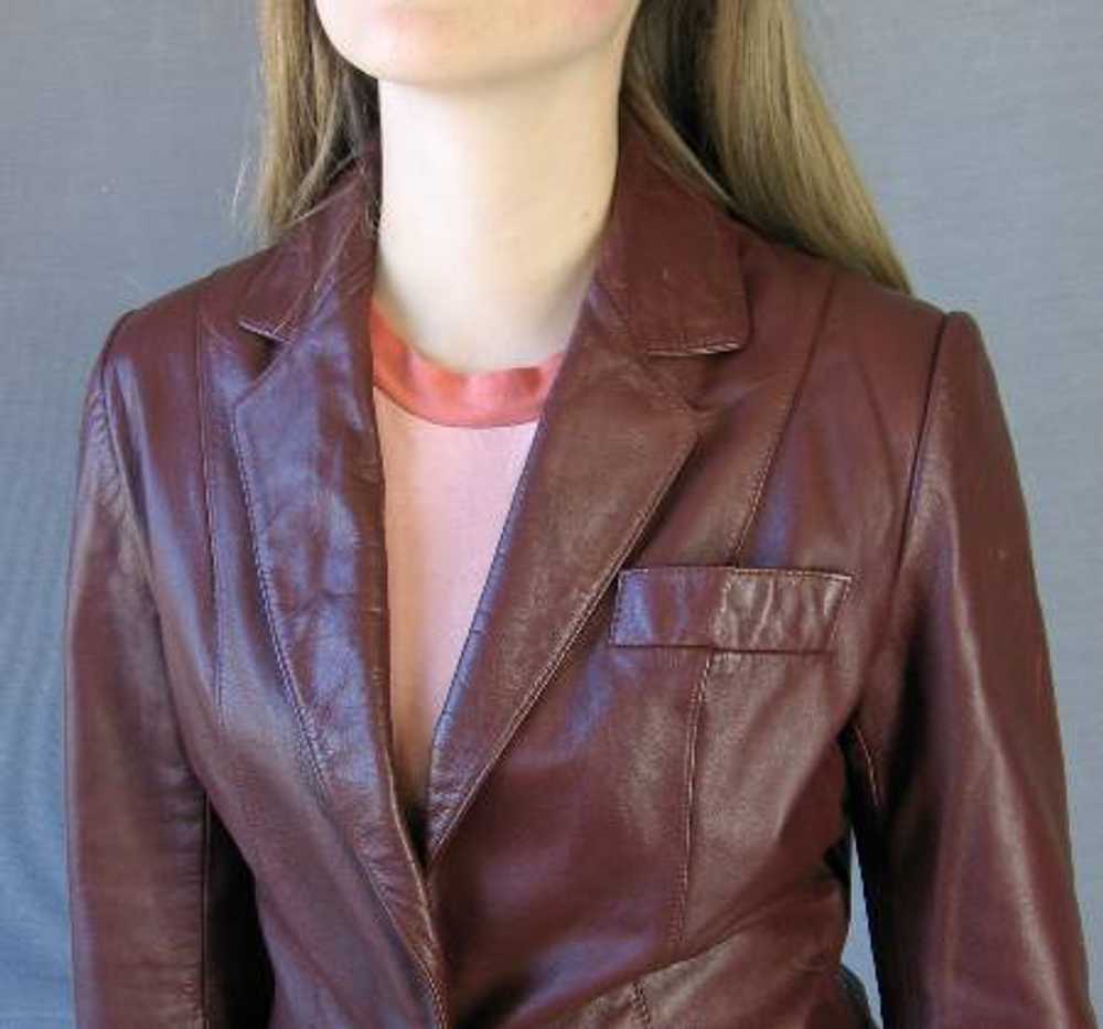 Women's 70s Jacket Cropped Leather Vintage Curvy … - image 2