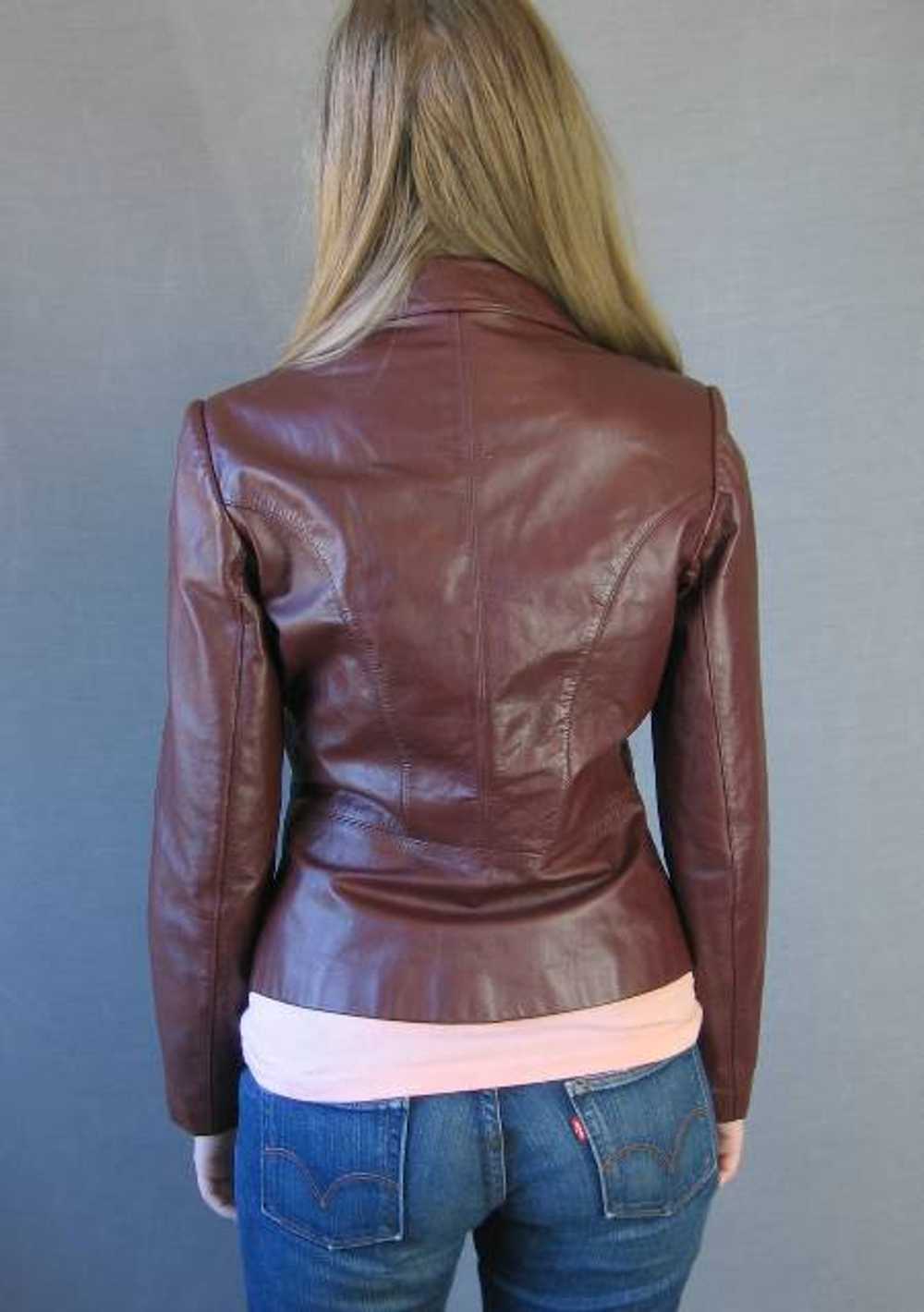 Women's 70s Jacket Cropped Leather Vintage Curvy … - image 4