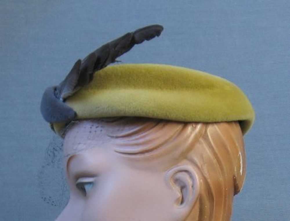 30s 40s Women's Hat Rose Valois Reproduction Vint… - image 2