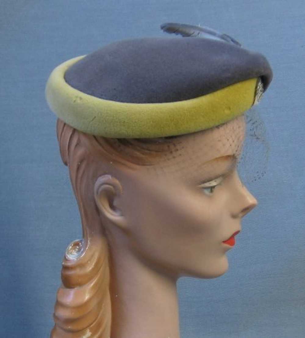 30s 40s Women's Hat Rose Valois Reproduction Vint… - image 4