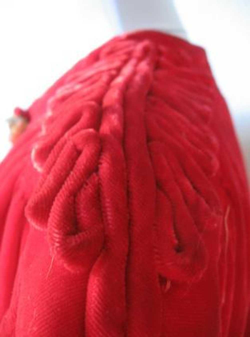 Women's 40s Jacket Red Velvet Dress Coat Vintage … - image 2