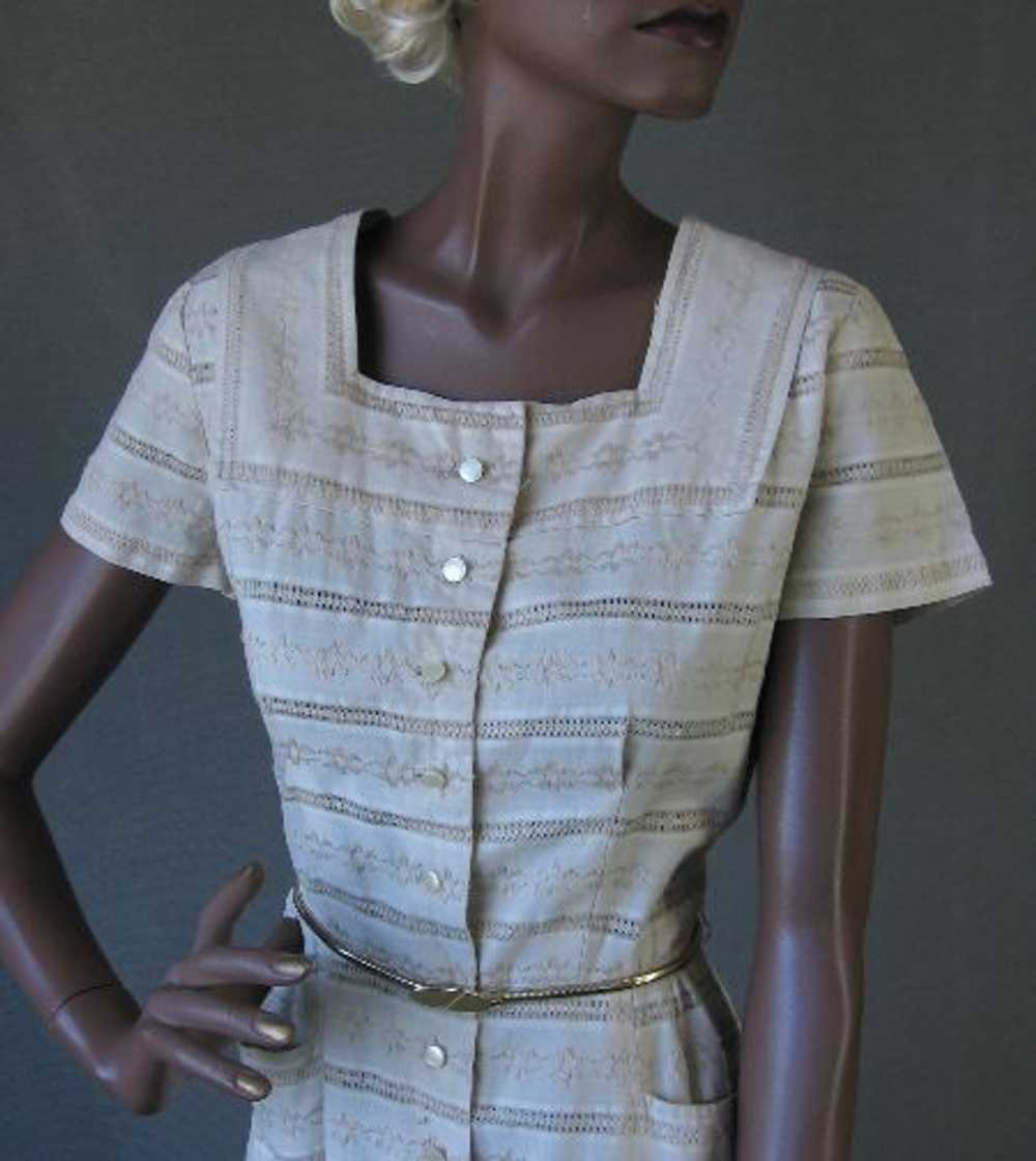 Women's 50s Dress by Wildman Peekaboo Embroidered… - image 4