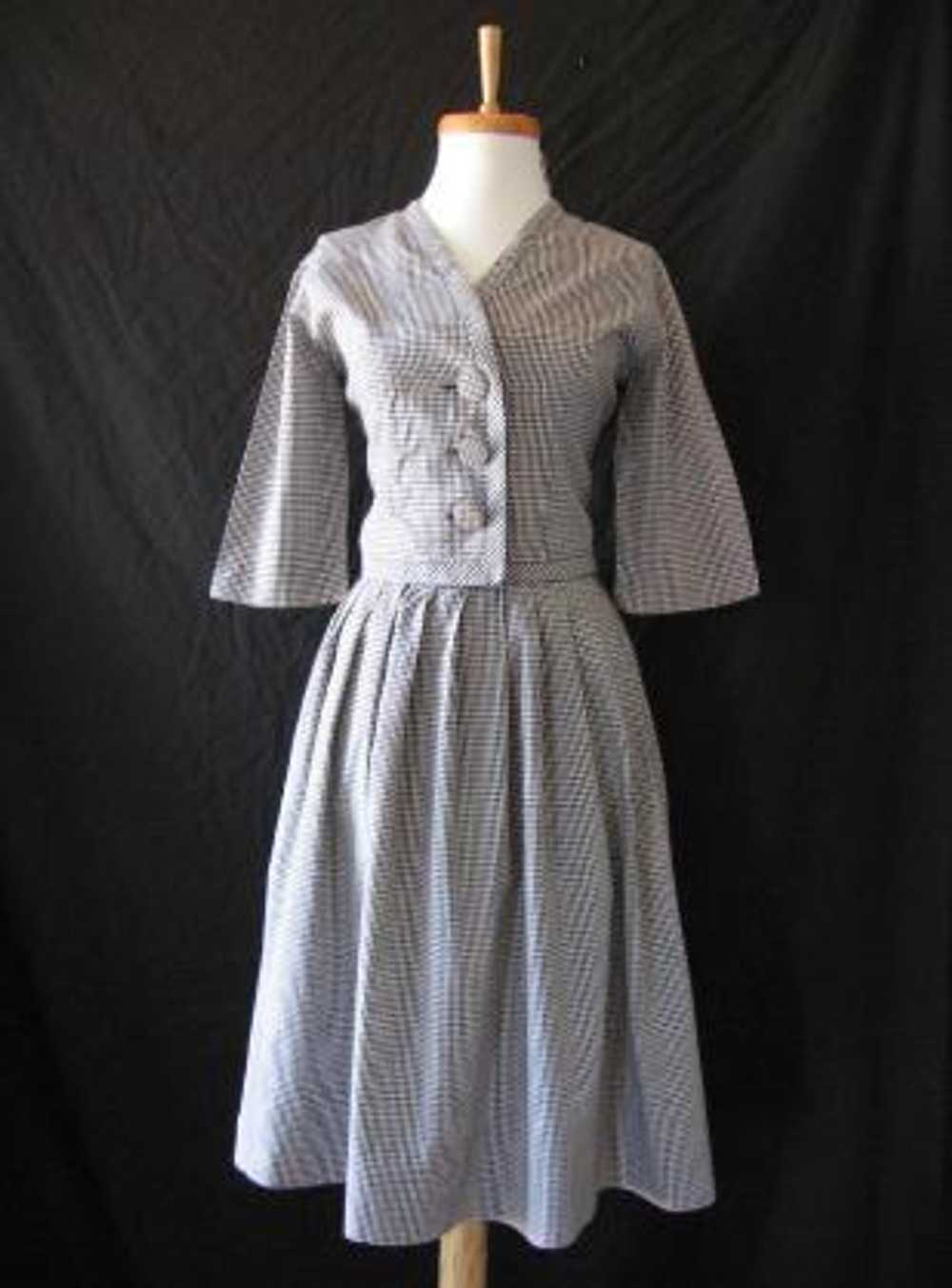 Women's Vintage 50s Skirt Suit Outfit Jacket Rock… - image 1