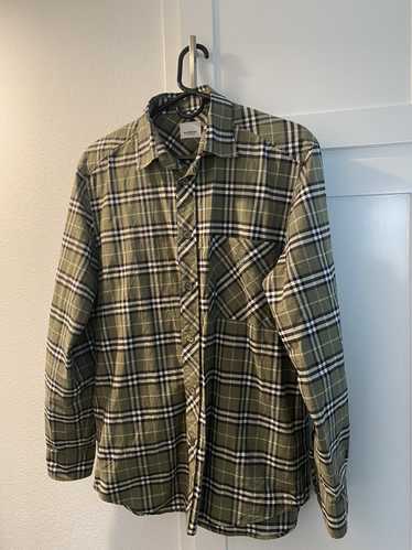 Burberry Burberry Plaid Green Flannel Button Up Sh