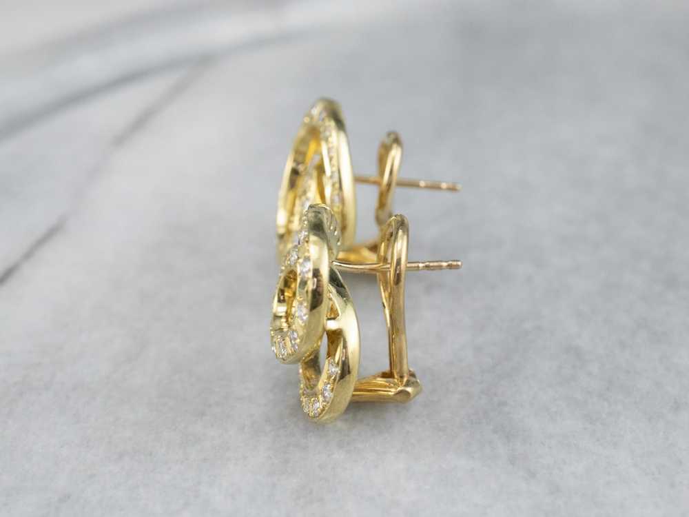 Looping 18K Gold Diamond Stud Earrings - image 4