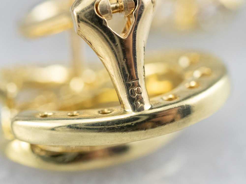 Looping 18K Gold Diamond Stud Earrings - image 7