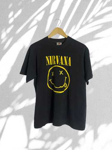 Band Tees × Vintage Nirvana Smiley Face late 90s … - image 1