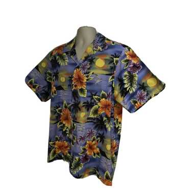 Hawaiian Shirt Vintage RJC Floral Hawaiian Button 