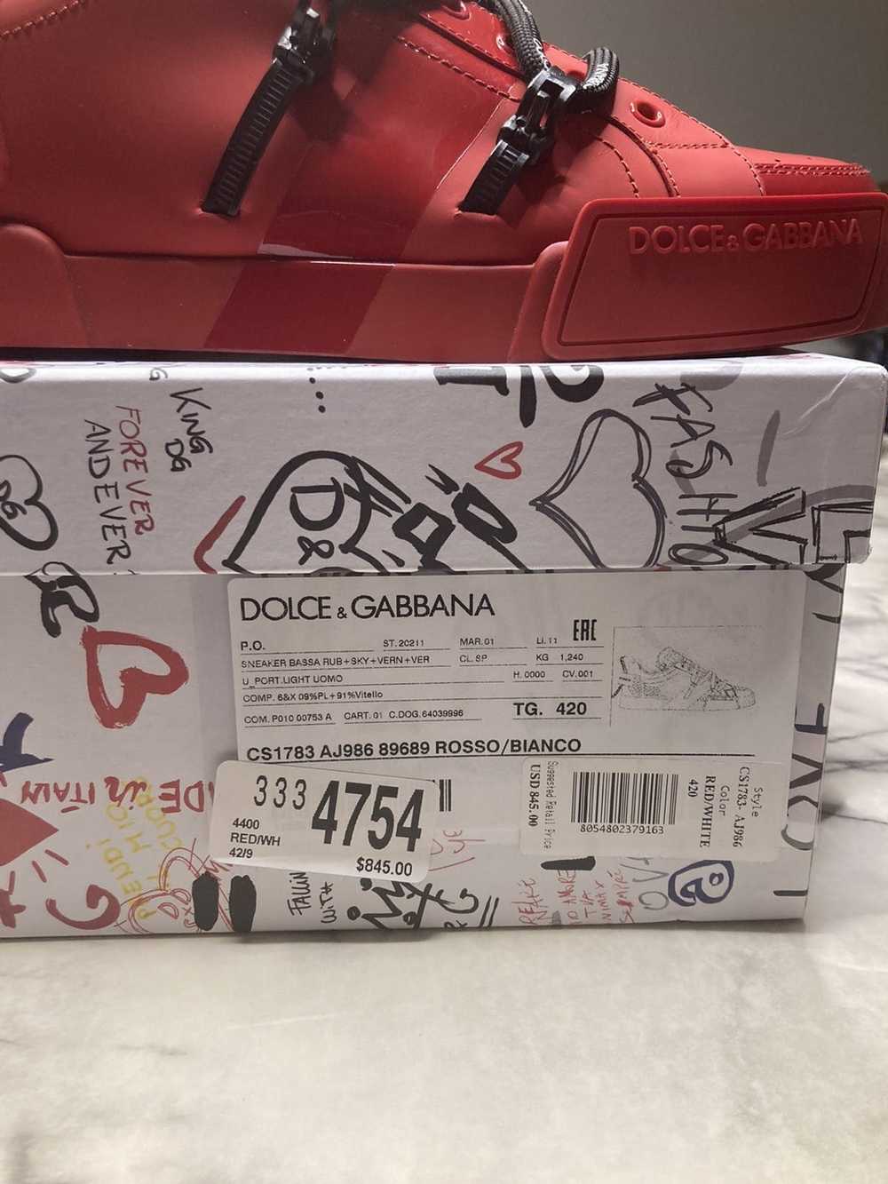 Dolce & Gabbana Dolce & Gabana Red low top sneake… - image 10